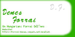 denes forrai business card